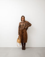 Bermuda ballon in suede - P12385