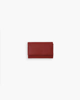 Portafoglio in pelle medio con patta bordeaux - LOVING BAGS
