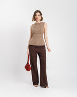 Pantaloni classy MARRONE - M756 slc