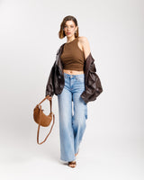 Jeans vita bassa con tasche BLU CHIARO - SK227-4