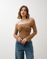 Maglia in lino con arriccio - H13092