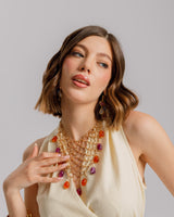 Collana con struttura e pietre - N607