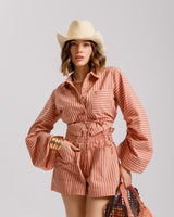Coord-set in cotone a righe ROSA - SH7169-7170 slct