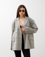 Blazer oversize quadretti GIALLA - V13318