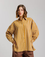 Camicia a righe ocra ALTHÉA - C008