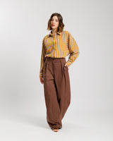 Pantaloni palazzo MARRONE ALTHÉA - C006