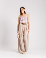 Pantaloni palazzo con cintura - 19379