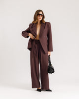 Pantaloni ampi con fiocco PRUGNA - M793