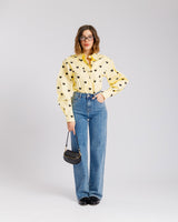 Jeans flare blu medio - D5407