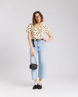 Jeans capri blu slavato - H3375