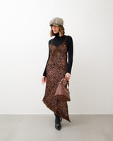 Abito lungo satin animalier - R12119