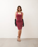 Abito midi con borchie specchiate - R13037