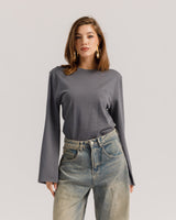 Maglia Althèa busto aderente GRIGIO PIOMBO - C281
