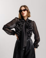 Camicia con rouches NERA - CHY8725