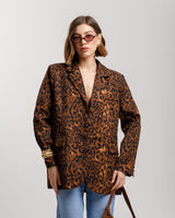 Blazer strutturato animalier - V5938