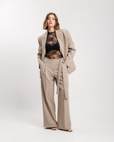 Pantaloni palazzo con fusciacca TORTORA - M778