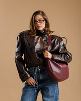 Bomber crop con colletto MARRONE - CV2223