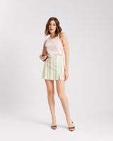 Minigonna shorts a righe VERDE - AS9131