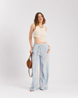 Pantaloni a righe AZZURRO - 11625