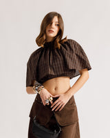 Blusa crop quadri - H16992