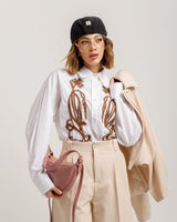 Camicia in cotone con ricamo - H13181