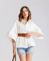 Camicia in denim BIANCA- BS9572