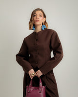 Blazer strutturato slimfit MARRONE - 3189