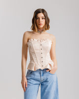 Corsetto in raso con volant - ST13797