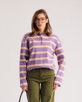 Pull polo oversize à rayures - H12912
