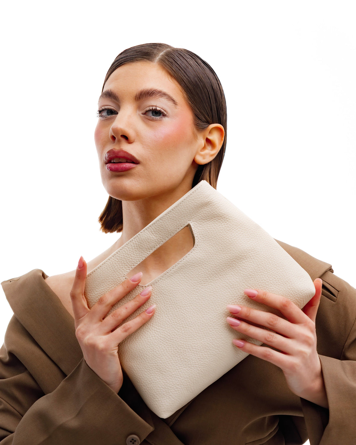 Borsa in pelle NANO GRACE latte - LOVING BAGS