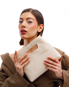 Borsa in pelle NANO GRACE latte - LOVING BAGS