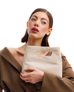 Borsa in pelle NANO GRACE latte - LOVING BAGS