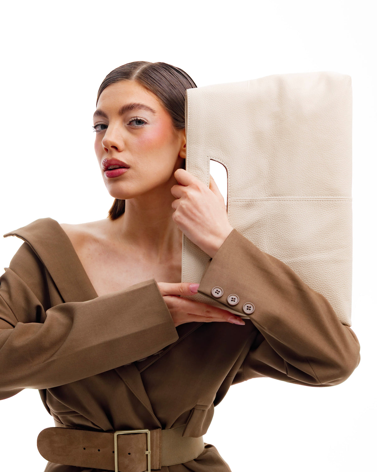 Borsa in pelle BABY GRACE latte - LOVING BAGS