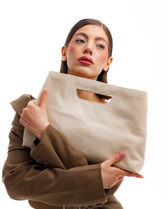 Borsa in pelle BABY GRACE latte - LOVING BAGS