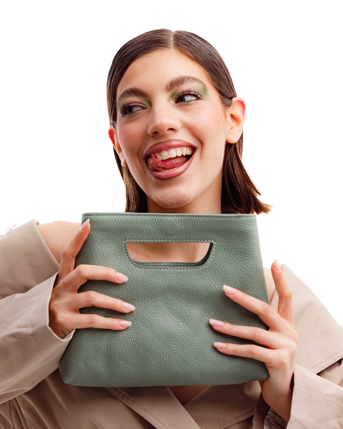Borsa in pelle NANO GRACE verde salvia - LOVING BAGS
