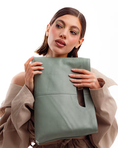 Borsa in pelle BABY GRACE verde salvia - LOVING BAGS