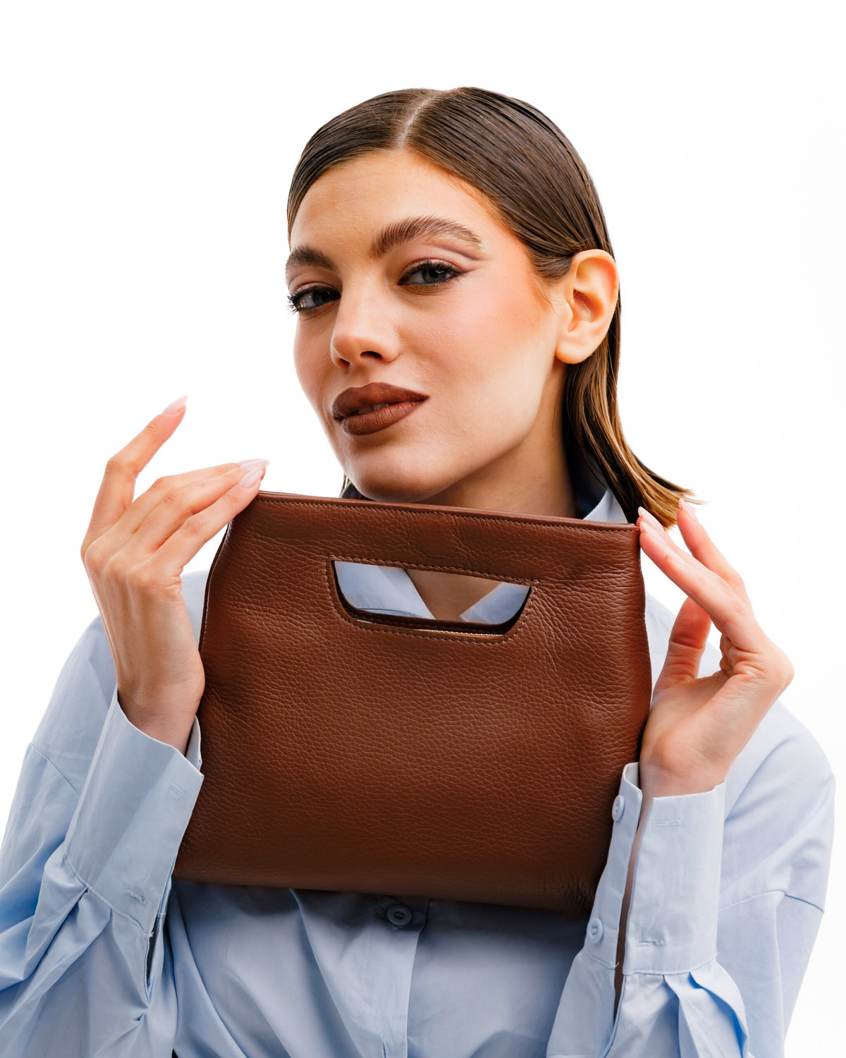 Borsa in pelle NANO GRACE marrone - LOVING BAGS