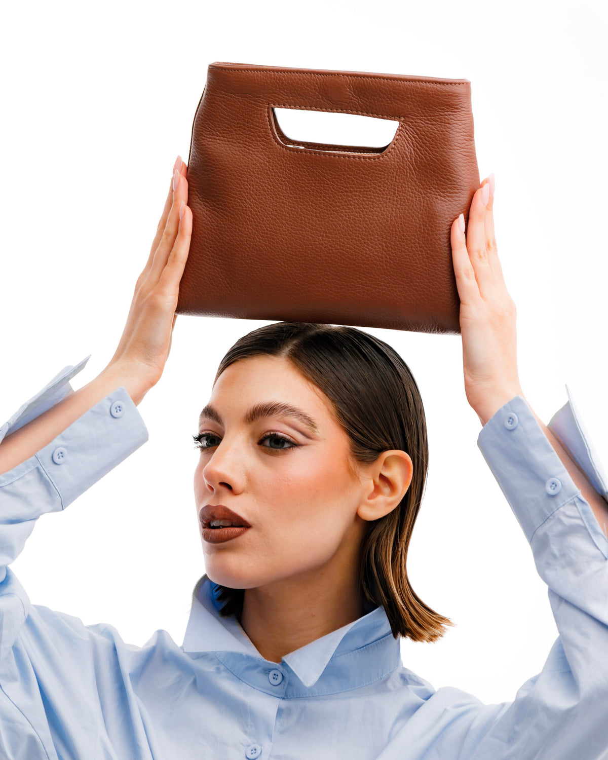 Borsa in pelle NANO GRACE marrone - LOVING BAGS