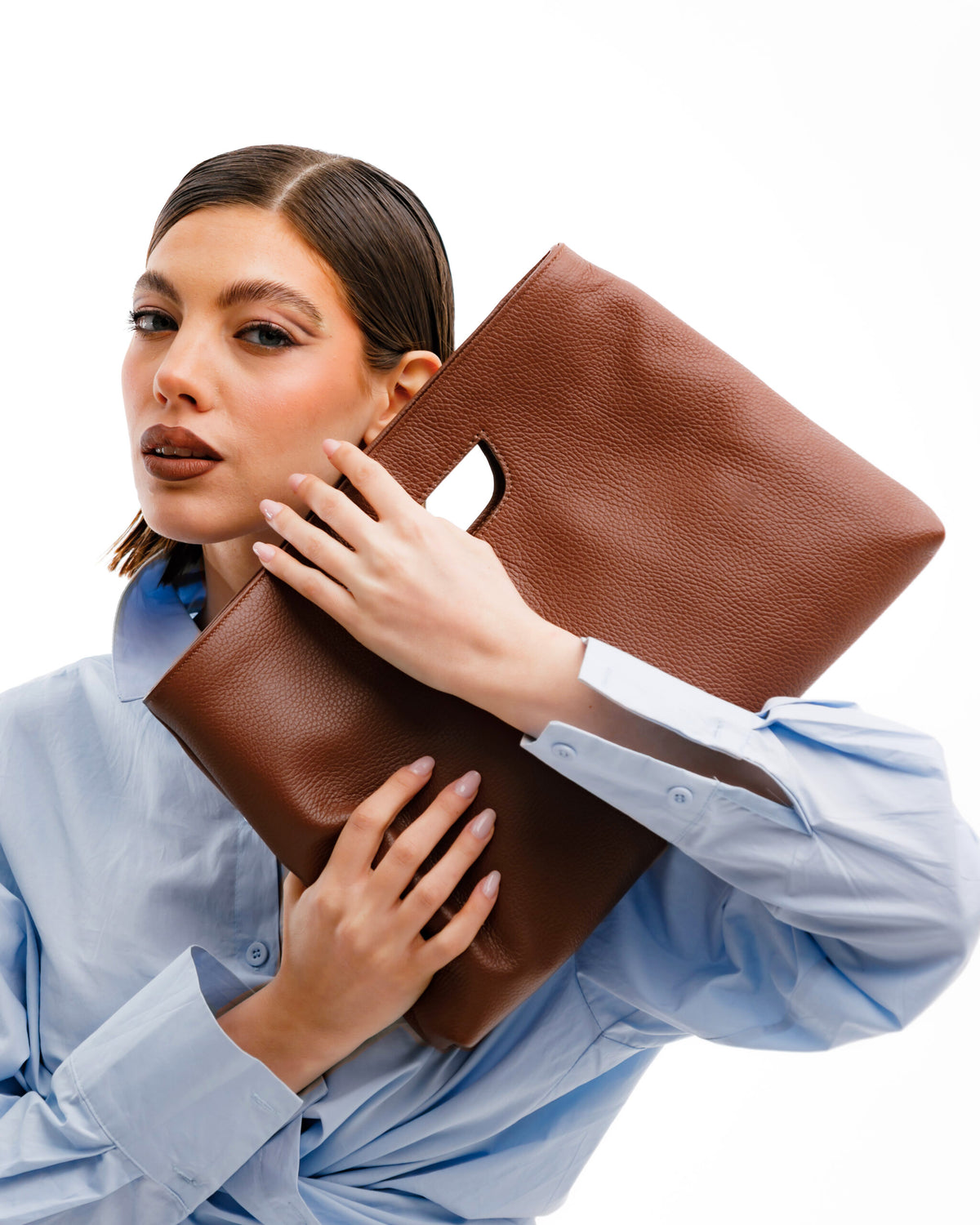 Borsa in pelle BABY GRACE marrone - LOVING BAGS