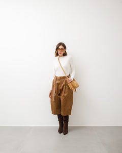 Bermuda ballon in suede - P12385