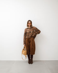 Bermuda ballon in suede - P12385