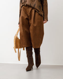 Bermuda ballon in suede - P12385