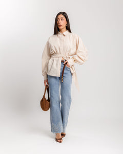 Jeans flare con ricamo - K898