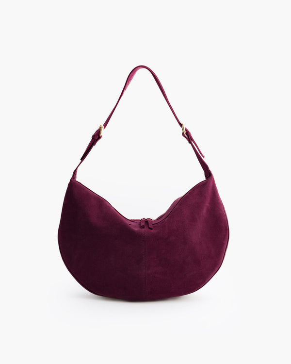 Borsa in suede RACHEL prugna - LOVING BAGS