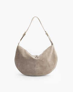Borsa in suede RACHEL tortora - LOVING BAGS