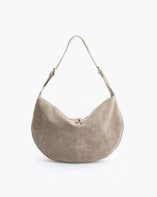 Borsa in suede RACHEL tortora - LOVING BAGS