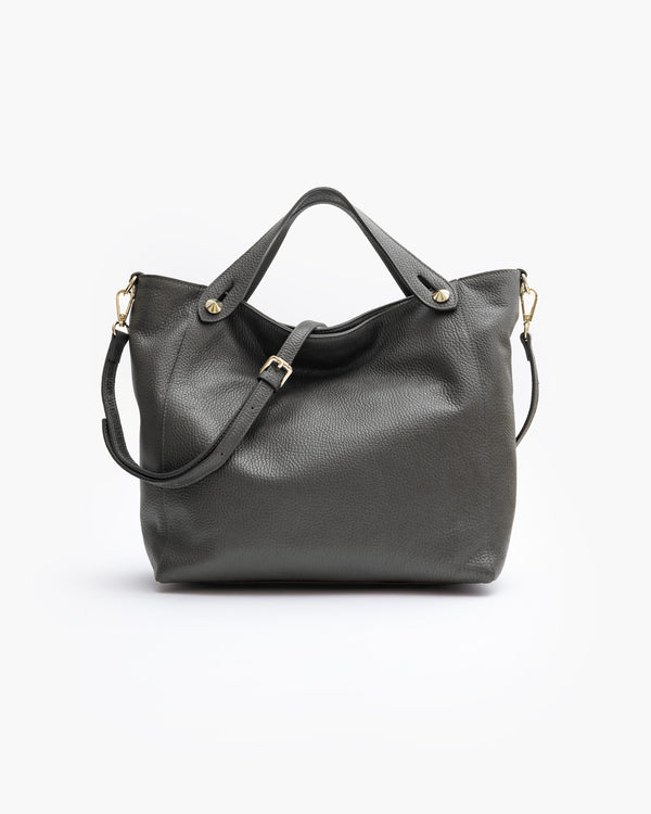 Borsa in pelle OLIVIA grigio chiaro - LOVING BAGS