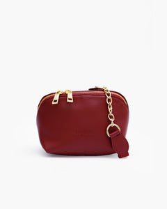 Borsa in pelle ALMA bordeaux - LOVING BAGS