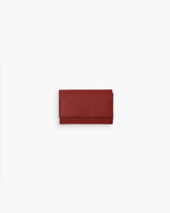 Portafoglio in pelle medio con patta bordeaux - LOVING BAGS