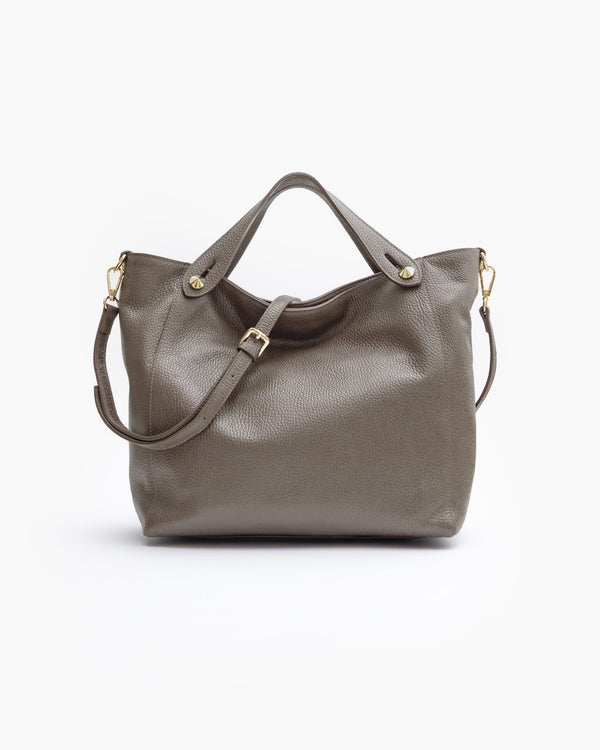 Borsa in pelle OLIVIA tortora - LOVING BAGS